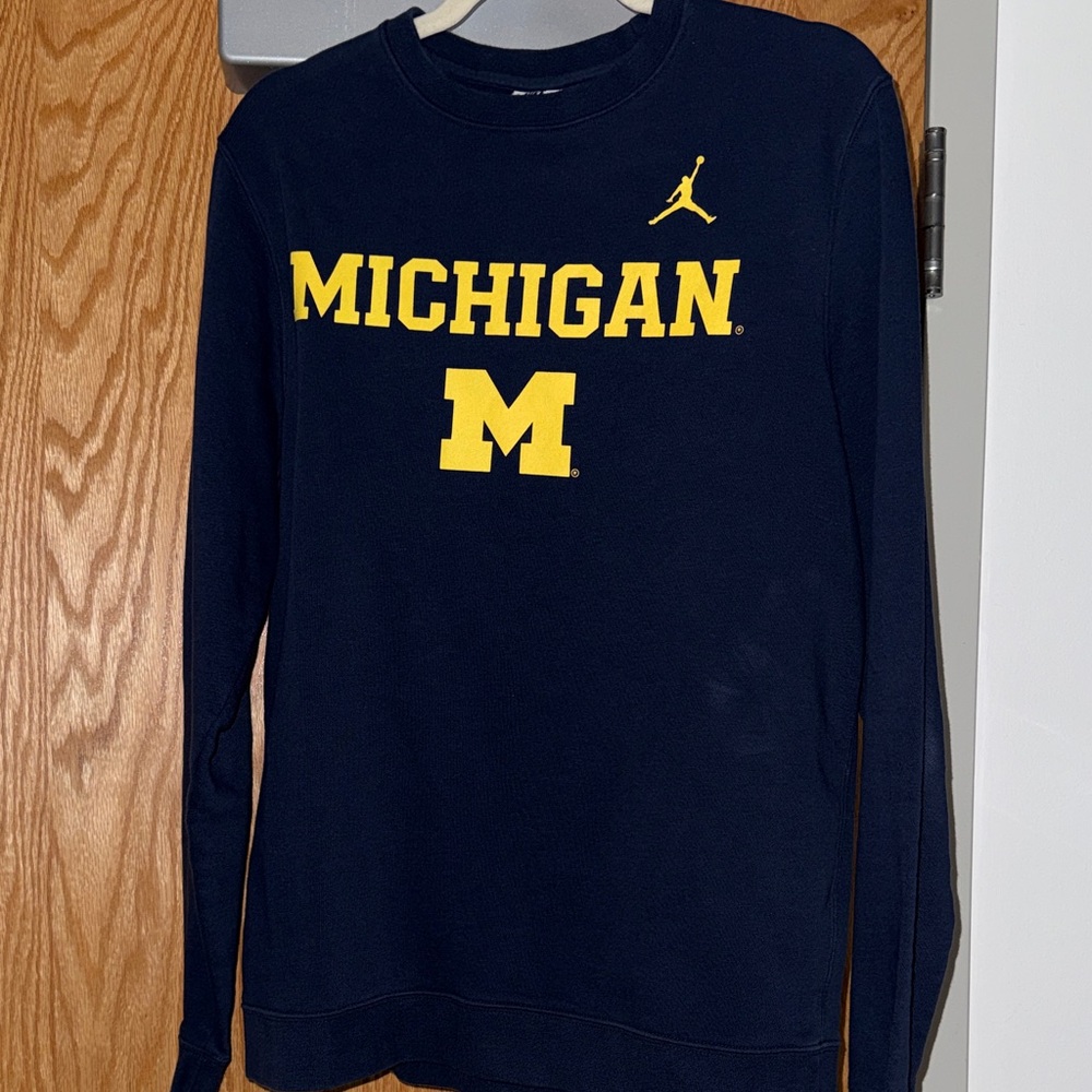 Jordan Michigan Wolverines Blue Crewneck Sweatshirt